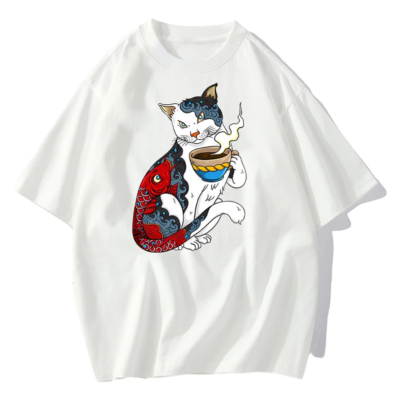 6 types of Japanese style samurai cat hot stamping DIY pattern hoodies heat transfer printing stickers clothing decoration