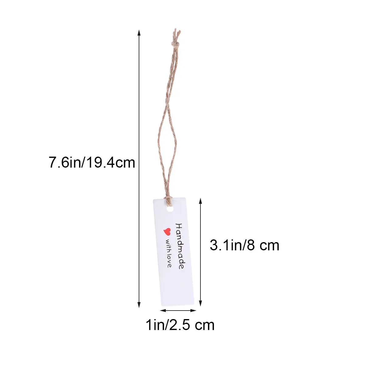 50Pcs Thick Sturdy Kraft Paper Hanging Tags Blank Back Side Message Vintage Style for Valentine Wedding Christmas
