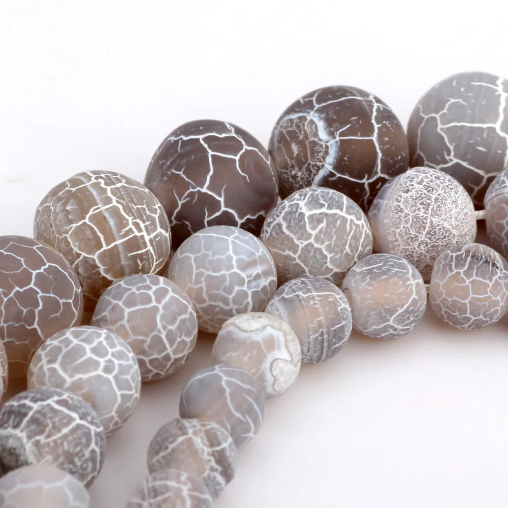 004 Model 6MM/8MM/10MM Matte Matte Matte Coffee Stained White Stripes Natural Stone Pine Beads DIY Necklace Jewelry Making view 5