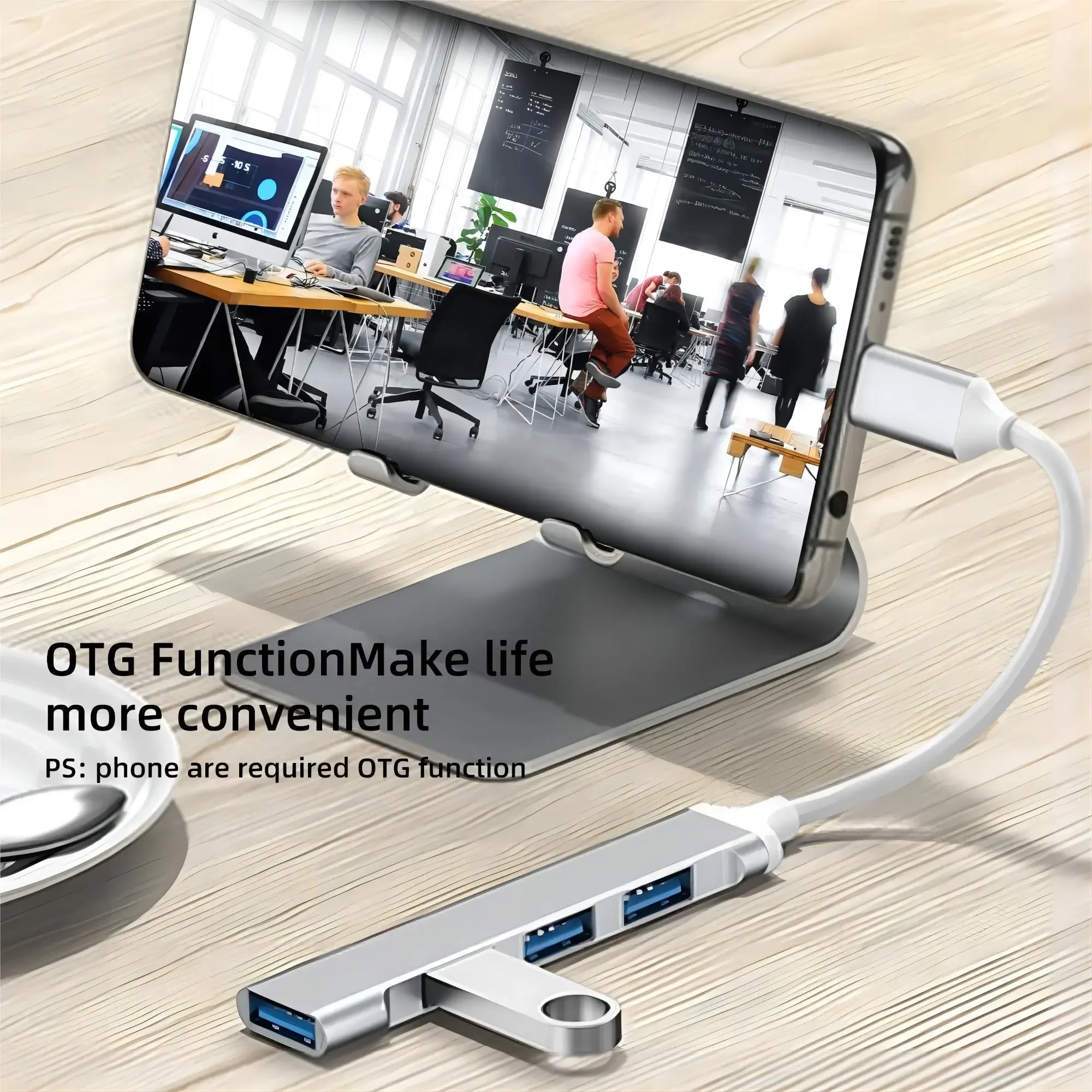4 Ports USB HUB TYPE C Hubs USB C Docking Station USB 3.0 Splitter OTG Adapter 5G High Speed For PC Laptop Macbook Accessories