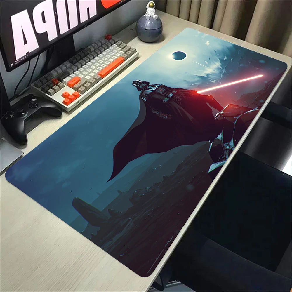 Alfombrilla de ratón antideslizante para juegos de 90x40cm, alfombrilla para teclado y ratón de PC con borde bloqueable, alfombrilla grande de goma antideslizante para jugador, alfombrilla de escritorio, alfombrilla para ratón de Star Wars