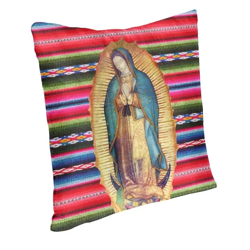 Fashion Our Lady Of Guadalupe Virgen Maria Zarape Throw Pillow Cover Decoration Printing Virgin Mary Catholic Cushion Cover