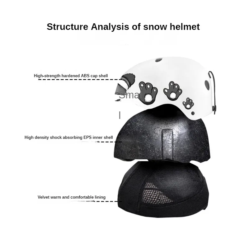 LUCKYBOO Children Snowboard Helmets Boys and Girls Snowboarding Protector Kids Kawaii Cartoon Pattern Skiing Equipment