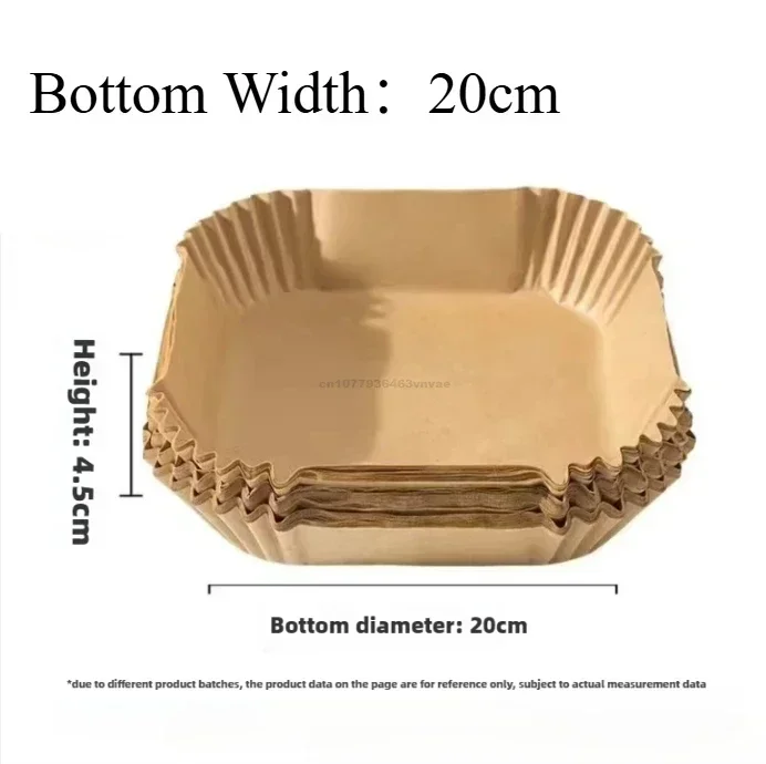 Kookpapier Luchtfriteuse Wegwerppapier Vierkant Rond Bakken Barbecue Plaat Antiaanbakmat Keuken Oven Olie-absorberend papiergereedschap