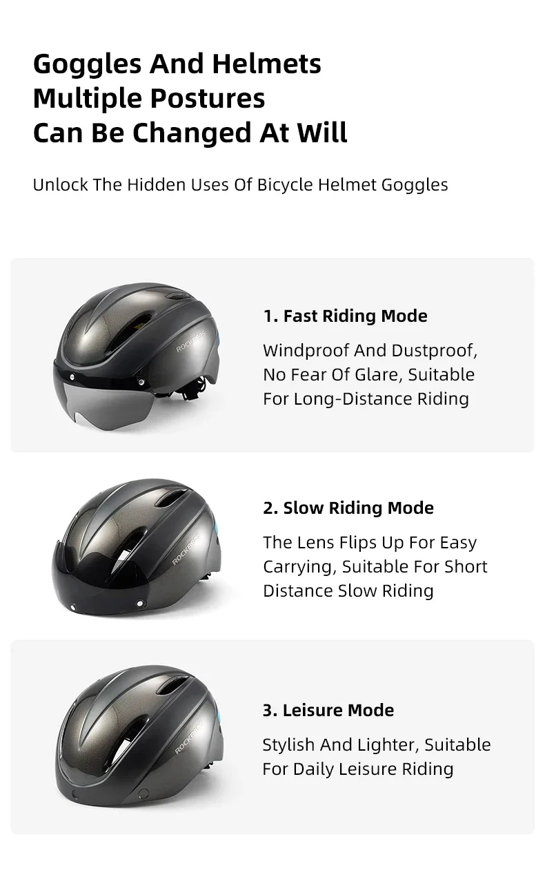 Rockbros Fahrrad helm Brille Männer Frauen integral geformte MTB Fahrrad helm leichte Mountainbike Helm Rücklichter – Detail 15