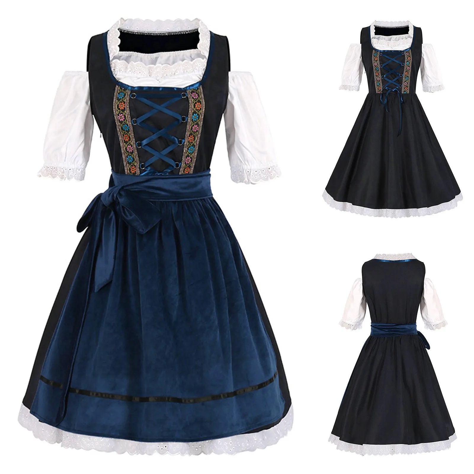 

Women Adult Causal Bavaria Oktoberfest Costume Dress Waitress Maid Dresses Man Dirndl Beer Carnival Party Outfit Fancy Sundress