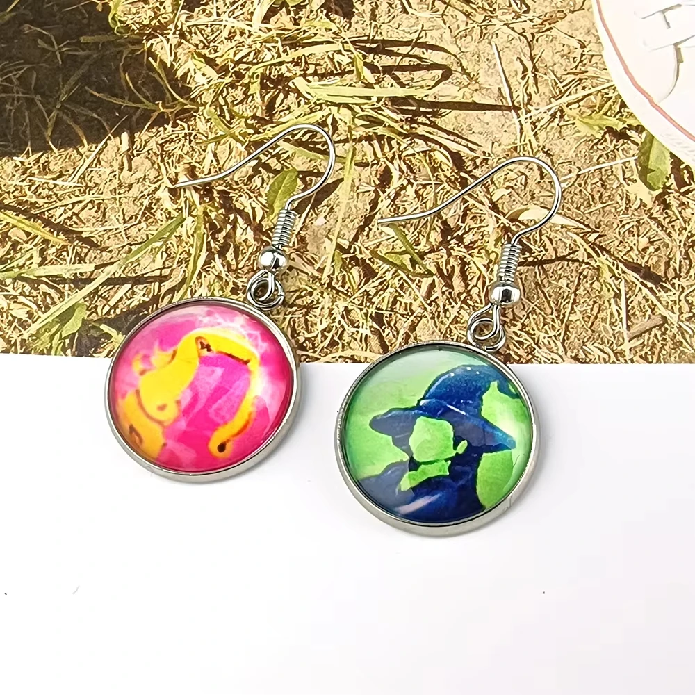  الفيلم الشريرة Elphaba و ليندا تأثيري الأذن المعلقات اكسسوارات القرط مجوهرات هدية عطلة حفلة هدية الكريسماس #2