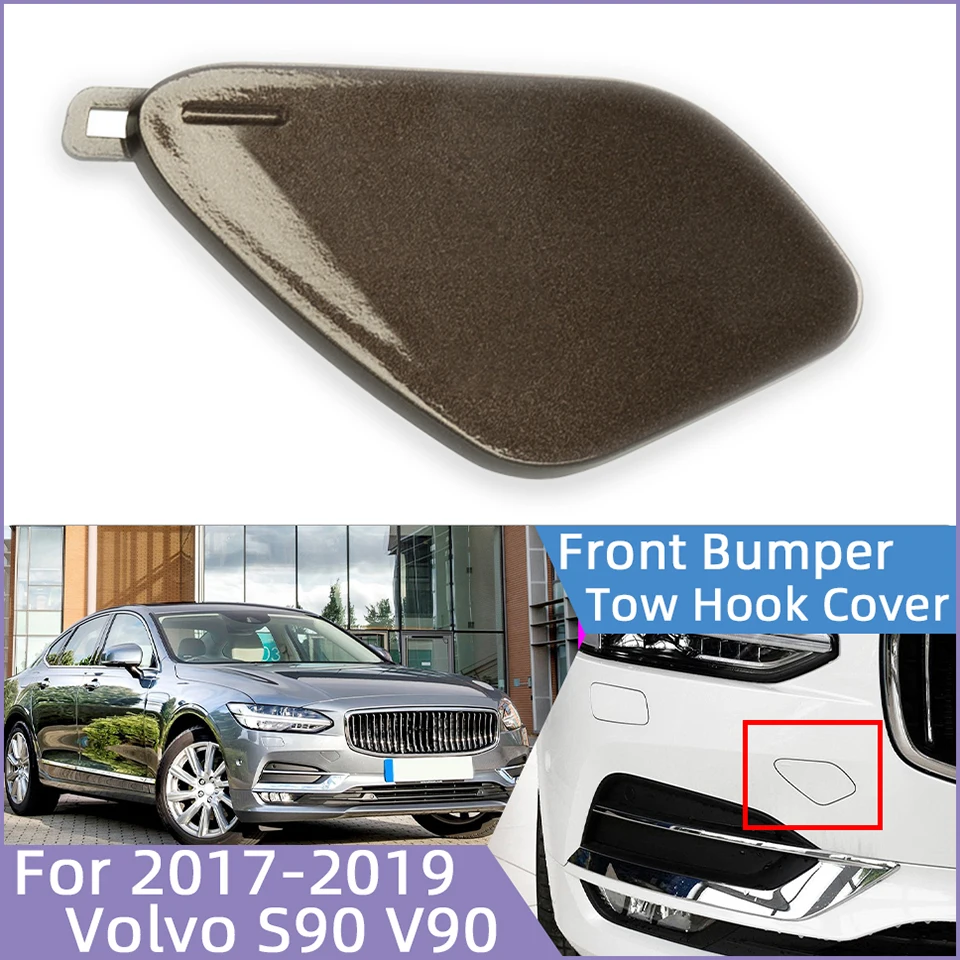 Auto Front Bumper Tow Hook Eye Cover Cap For Volvo S90 V90 2017 2018 2019 39839818 31333227 Towing Hauling Trailer Lid Garnish