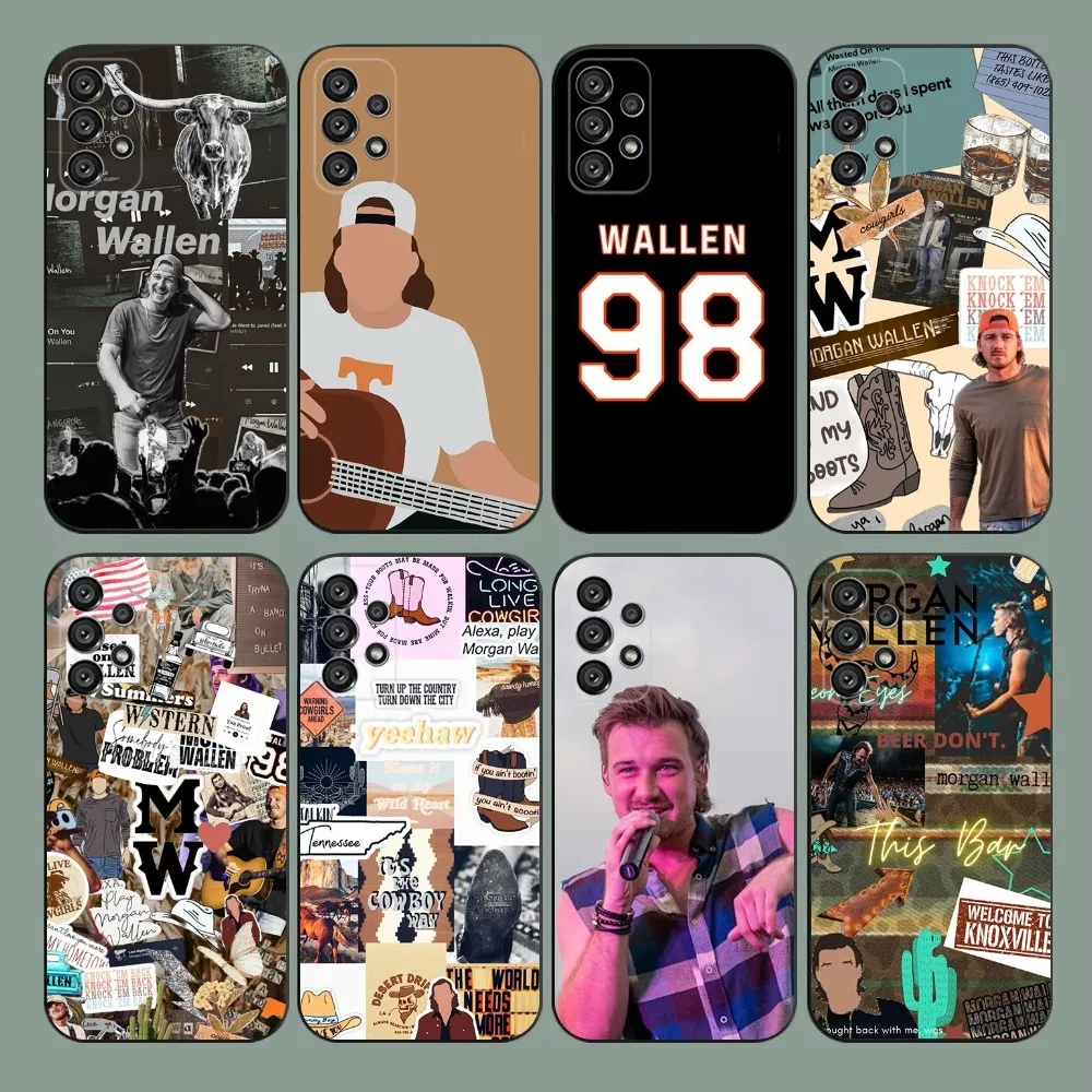 M-Morgan Wallen American Singer Phone Case For Samsung Galaxy A20,A21s,A22,A31,A32,A52,A53,A72,73,A80,A91 Soft Black Cover