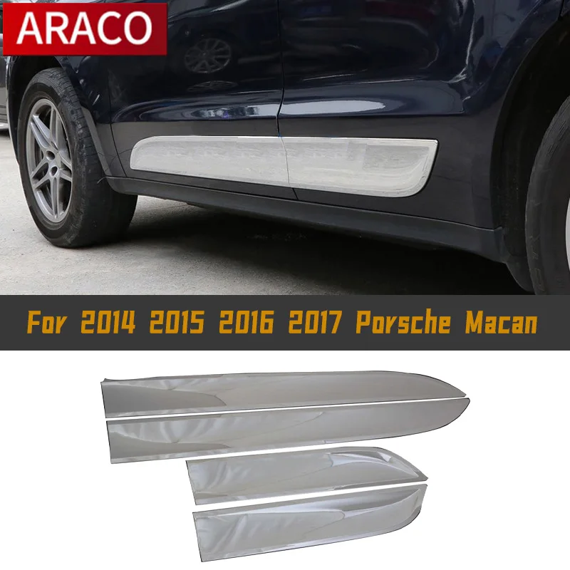 

For 2014 2015 2016 2017 Porsche Macan Aksesoris Tubuh Side Door Garnish Moulding Trim Kit Chrome Mobil Styling