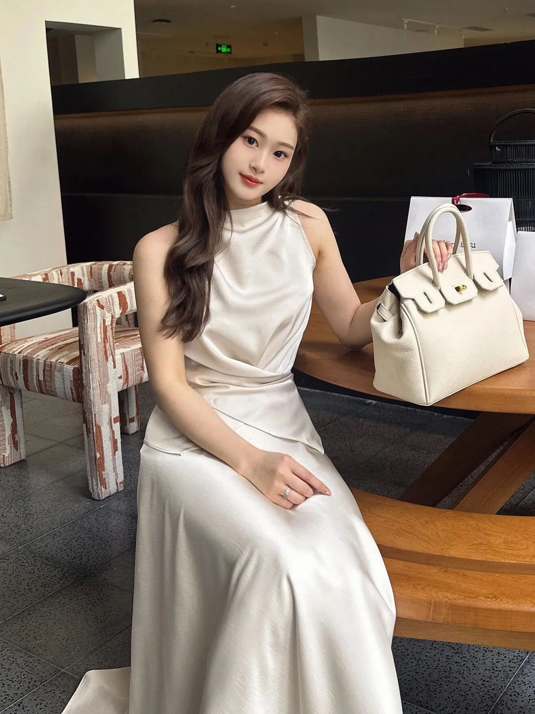 

New Gentle Sleeveless round Neck Slim Vest Set Women's High Waist Skirt Two Piece Set Casual Style Polyester Fiber Sprin...