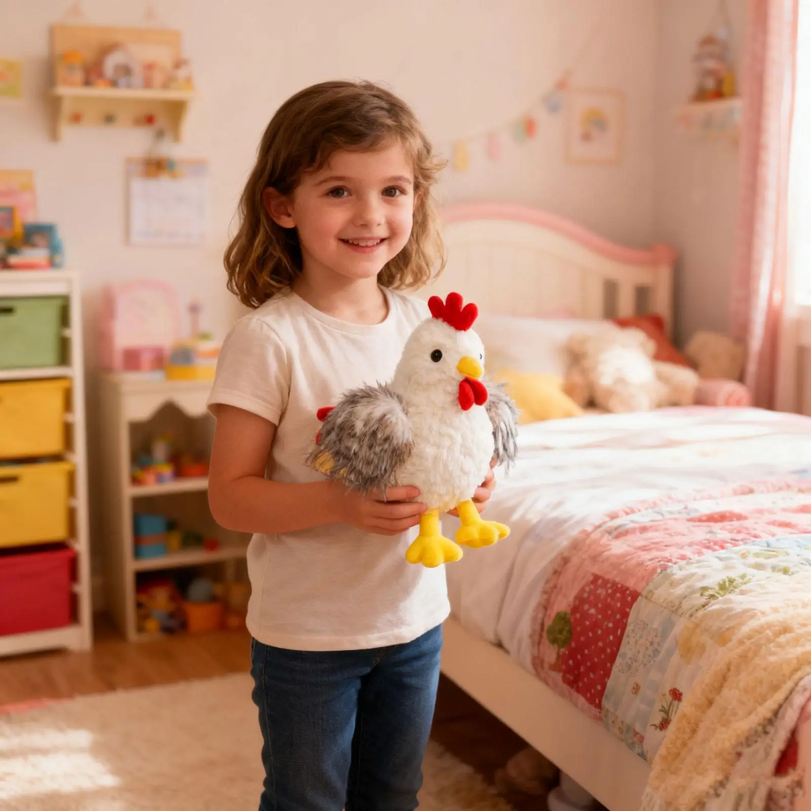 닭 장난감 인터랙티브 감각 안전 인형 부드러운 플러시 수탉 가족 어린이 소년 소녀 생일 여행 가정 실내용