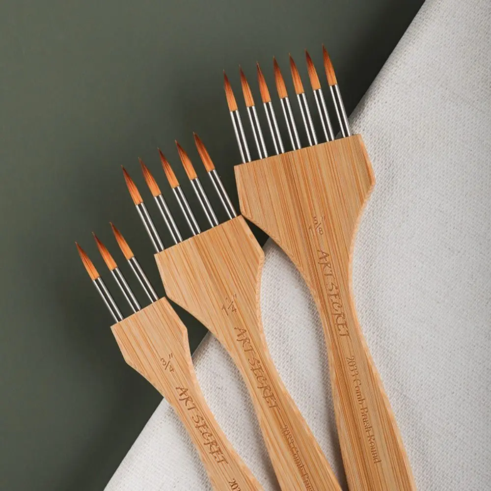 

Round/Flat Multi-Tooth Painting Brush Good Pigment Adsorption Smooth Painting Watercolor Brush Flexibility Nylon Art Paint Brush