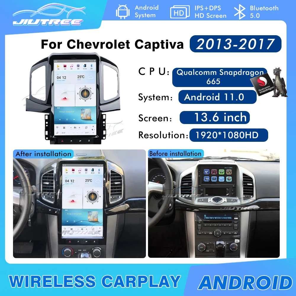 

13.6 inch Car Radio For Chevrolet Captiva 2013-2017 Vertical Screen Audio Car GPS Navigation Head Unit Multimedia DVD Player