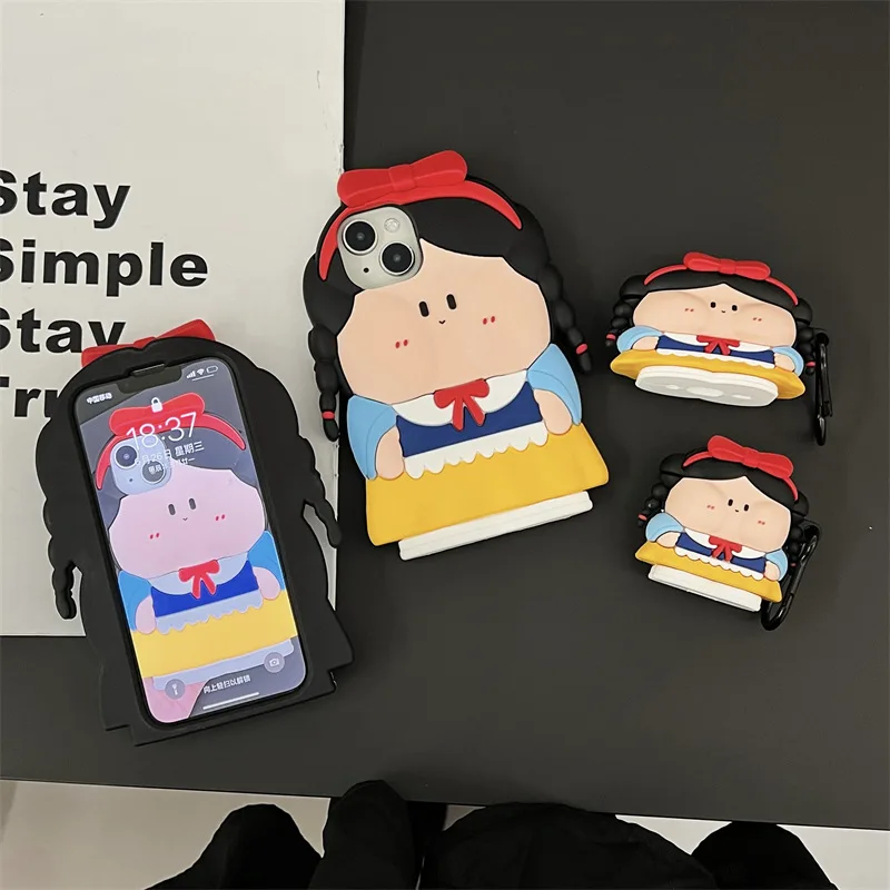 

3D Cartoon Cute Girl Silicone Phone Case Cover for IPhone 12 13 14 15 Pro Max Shockproof Cases for IPhone 15 Pro Max Case