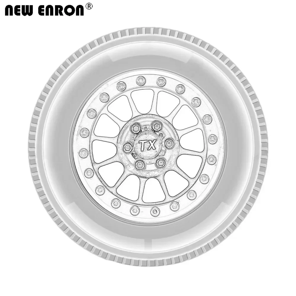 Cerchione del mozzo delle ruote Beadlock a 12 raggi CNC da 2,2 pollici per 1/10 RC 12mm Hex Crawler Axial SCX10 II 90046 TRX-4 KM2 YETI RR10