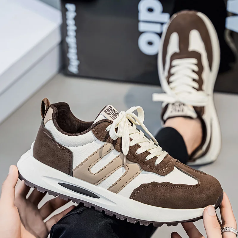 

Large Size Fashion Lace Up Outdoor Non Slip Running Shoes Men Casual Shoes Spring Autumn Breathable Comfortable Vintage Sneakers