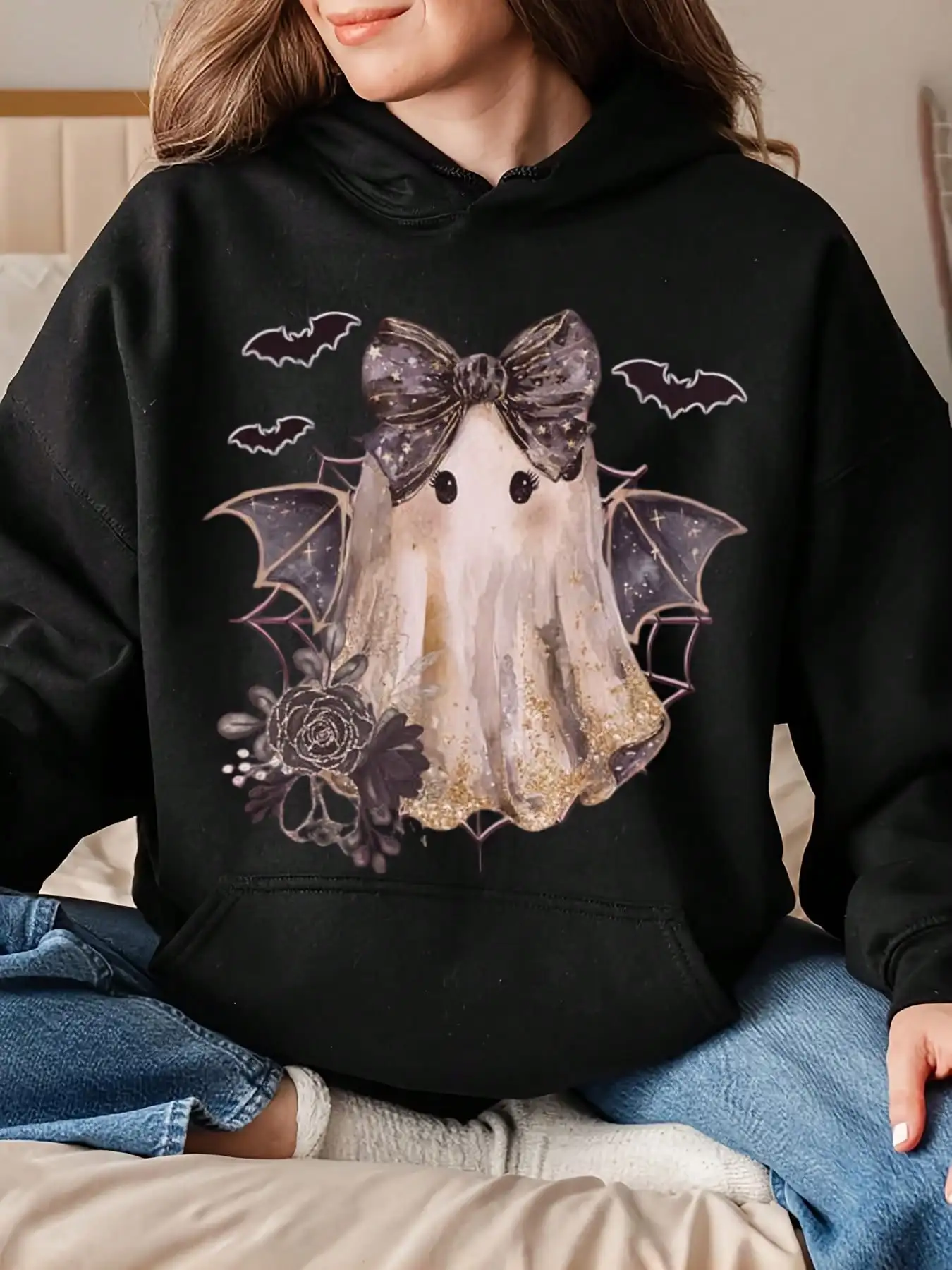 

Men's and Women's Plus Size Printed Top, Loose Casual, Soft, Comfortable and Breathable, Outdoor Sports Loose Pullover Hoodie