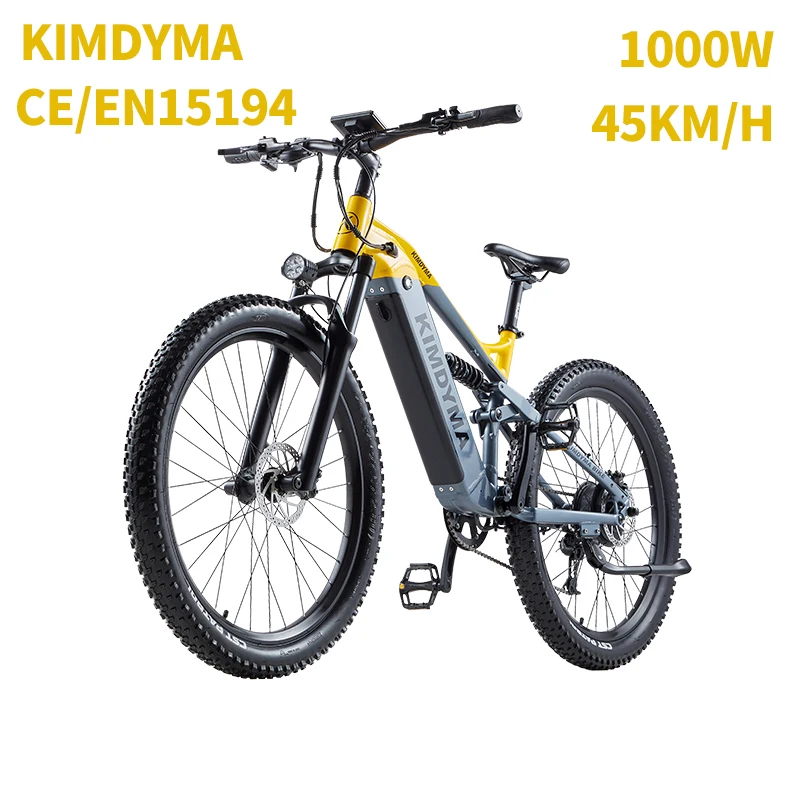 KIMDYMA K01 All-Terrain Fat Tire Ebike, 1000W motor, 48V20Ah verwijderbare batterij, koppelsensor, gaspedaal voor off-road