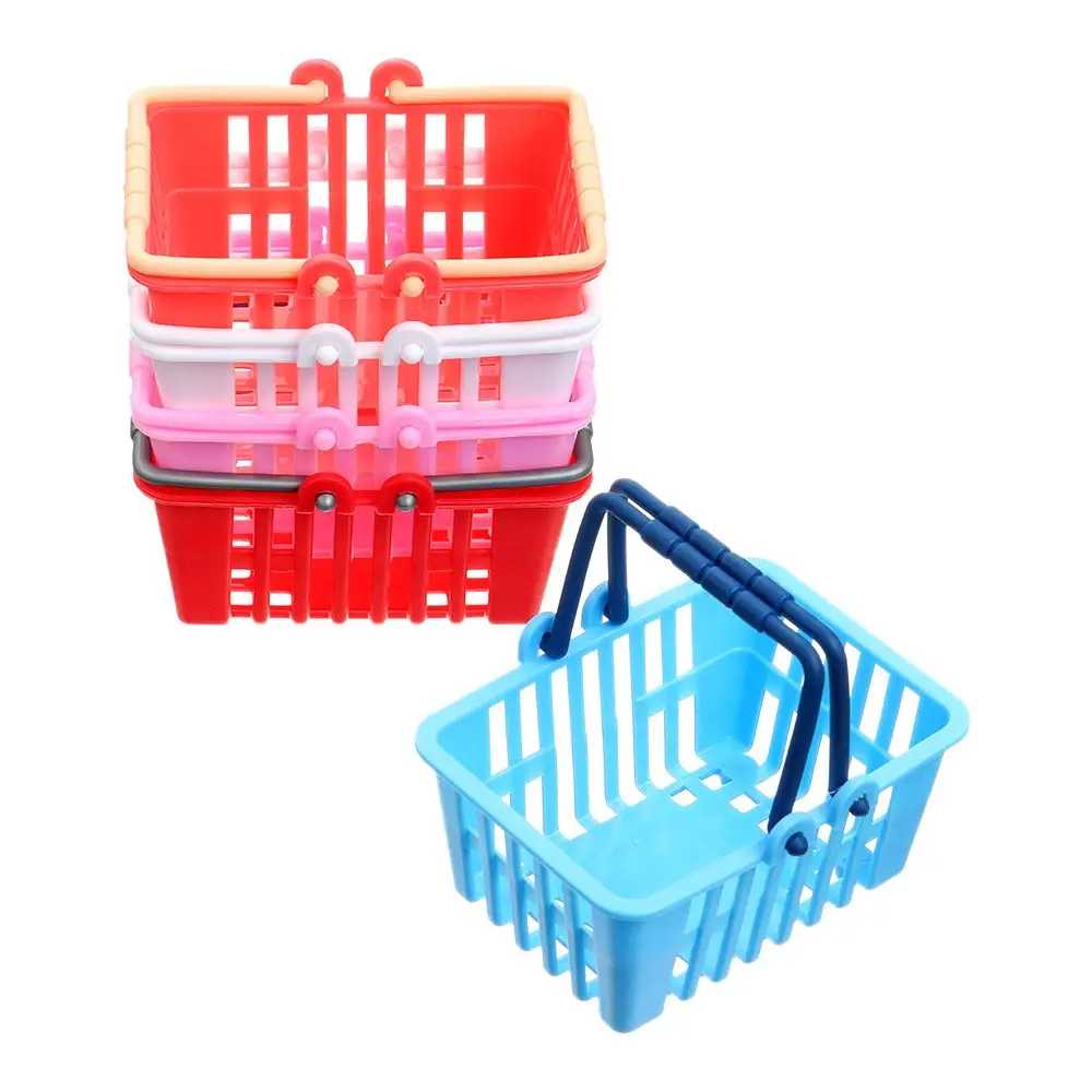 Muebles para casa de muñecas, juguete, supermercado, cesta de compras, cesta de comida, accesorios para muñecas, Mini