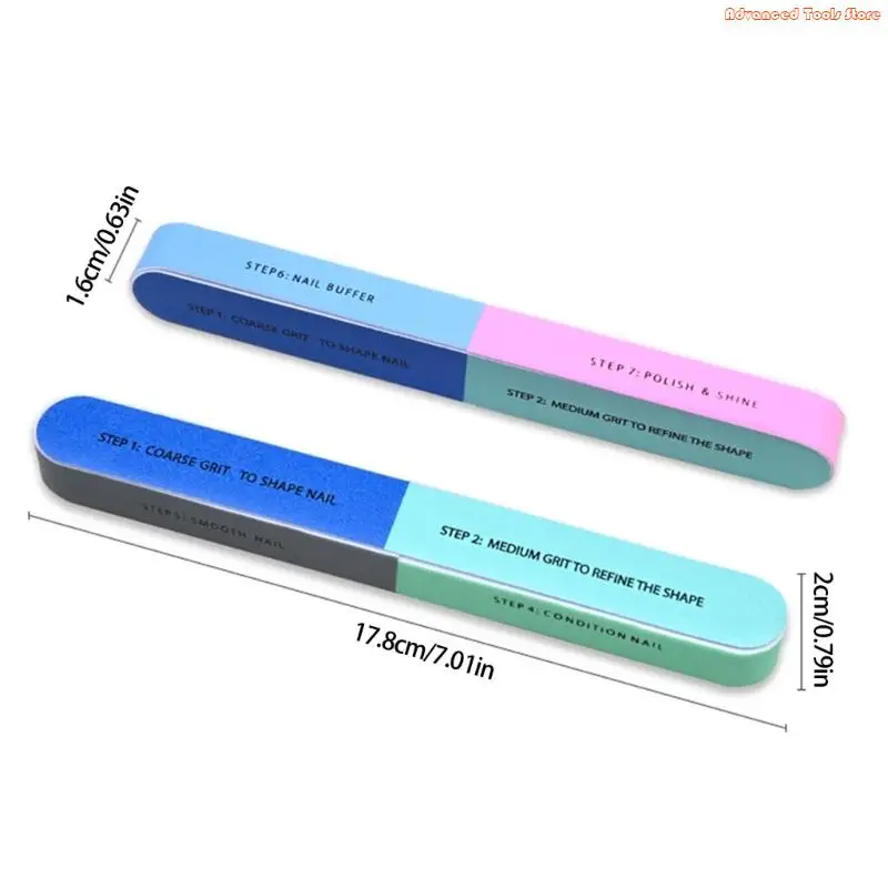 7 Sided File Buffing Block With Multi Grits Surfaces For Professional Manicure And Gentle Polishing EVA Base W91B