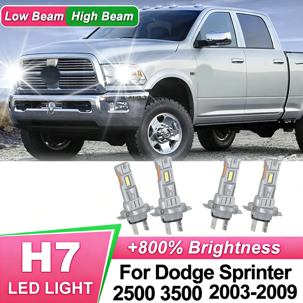 

Светодиодные фары 30000LM, автомобильные фары 6000K, комплект для дальнего и ближнего света для Dodge Sprinter 2500 3500 2003-2009 годов выпуска