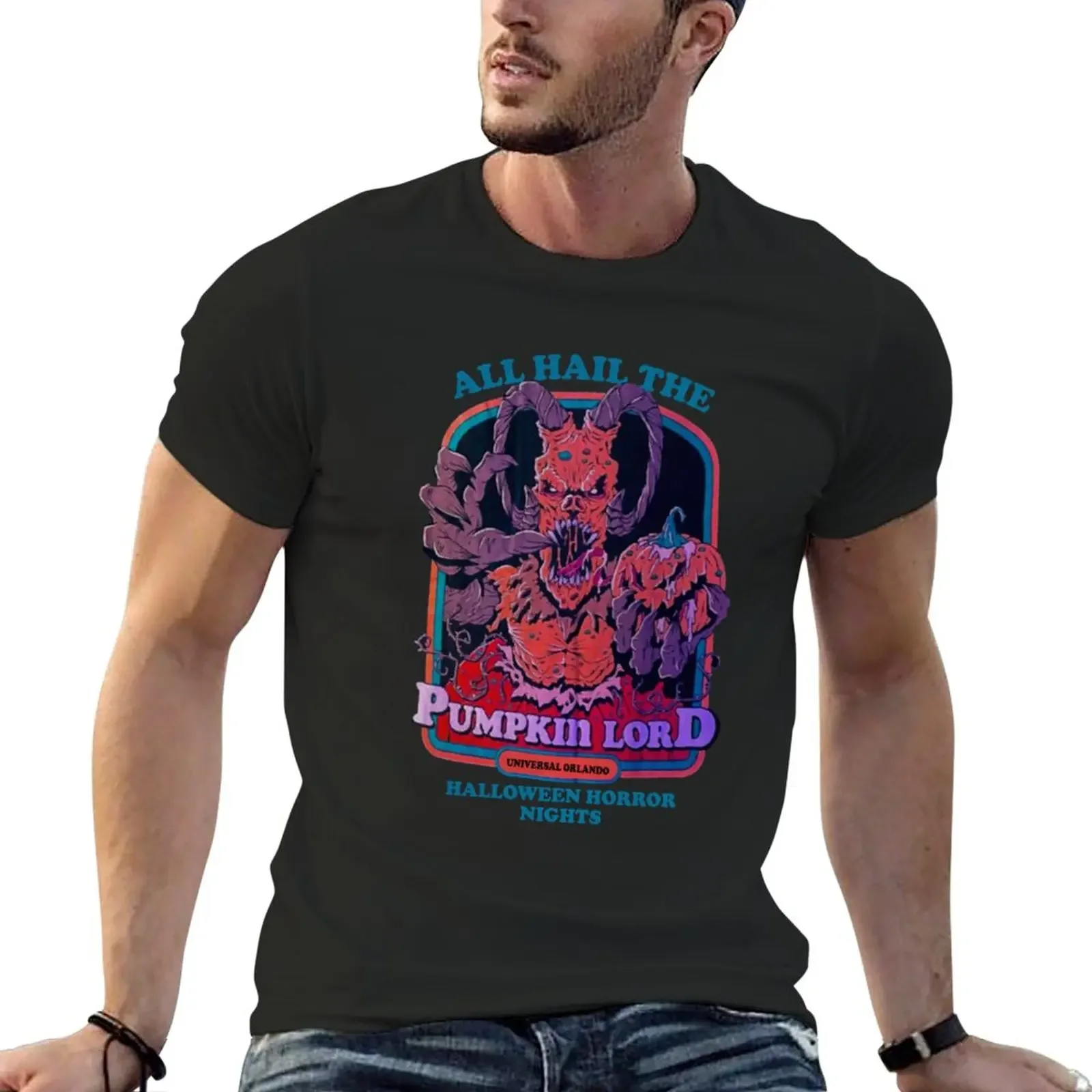 

All Hail The Pumpkin Lord Halloween Horror Nights T-Shirt quick-drying plus size tops clothes for men