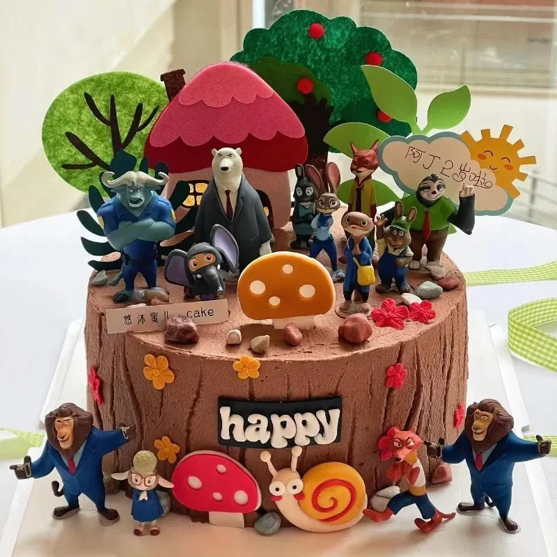 12 stücke Zootopia Metropolitan Kreative Cartoon Puppen Männliche und Weibliche Ornamente Wald Tiere Micro Landschaft Dekoration Lieferungen