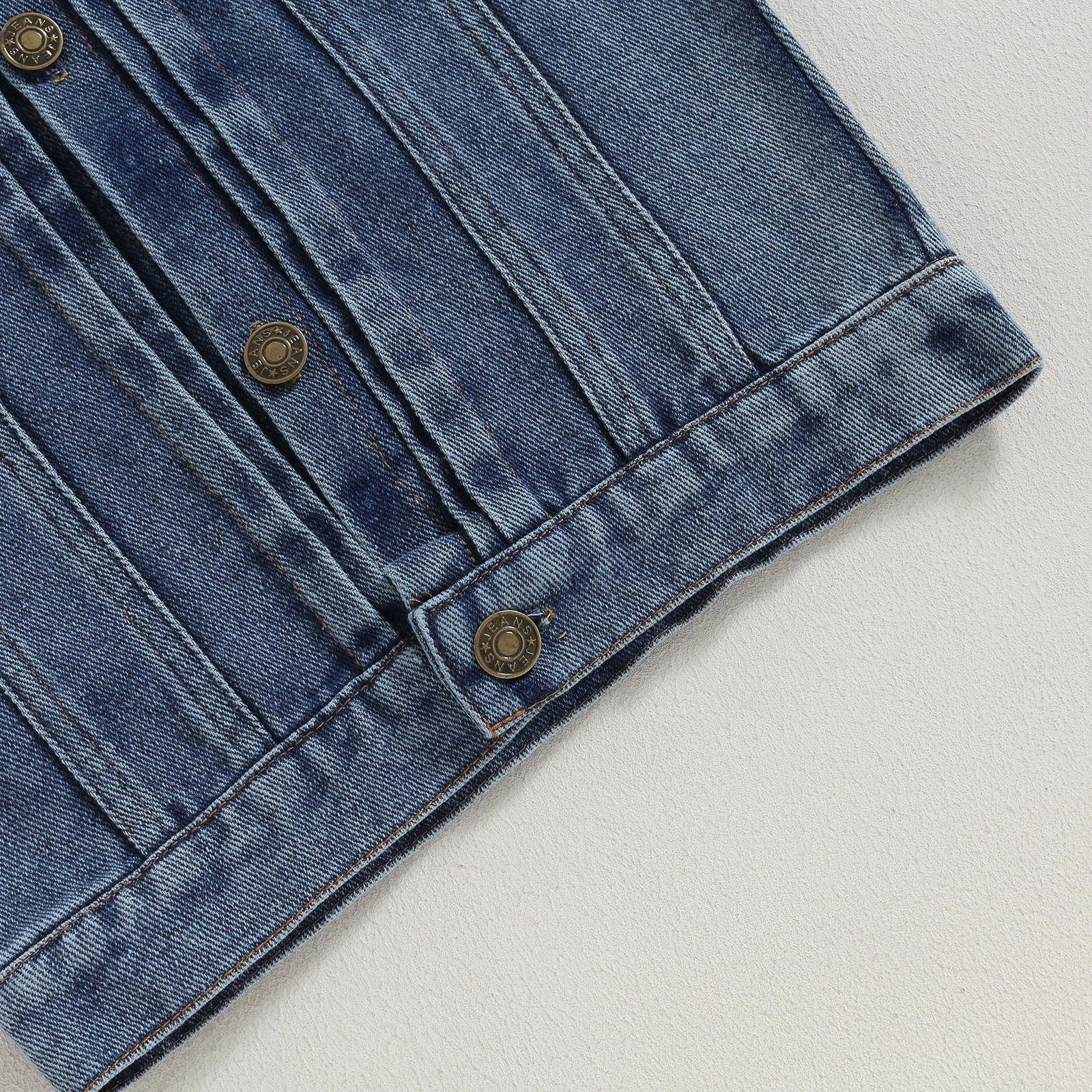 Fashion Kids Denim Vest Jacket Sleeveless Turn-down Collar Button Closure Casual Jacket for Girls Boys 3-7 Years image 6
