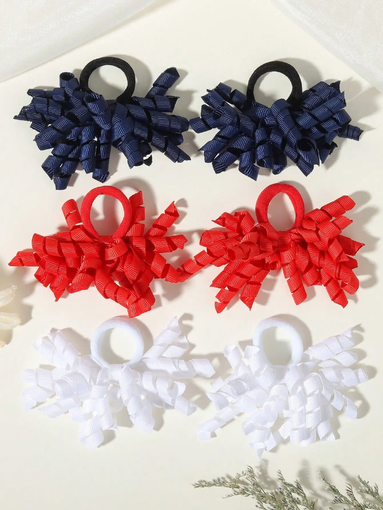 

6pcs Sweet & Cute Dopamine Solid Color Curly Textured Ribbon Hair Scrunchies With Tassel Bow, Solid Color Hair Ties, Suitable For Braiding, Adorable Hair Accessories