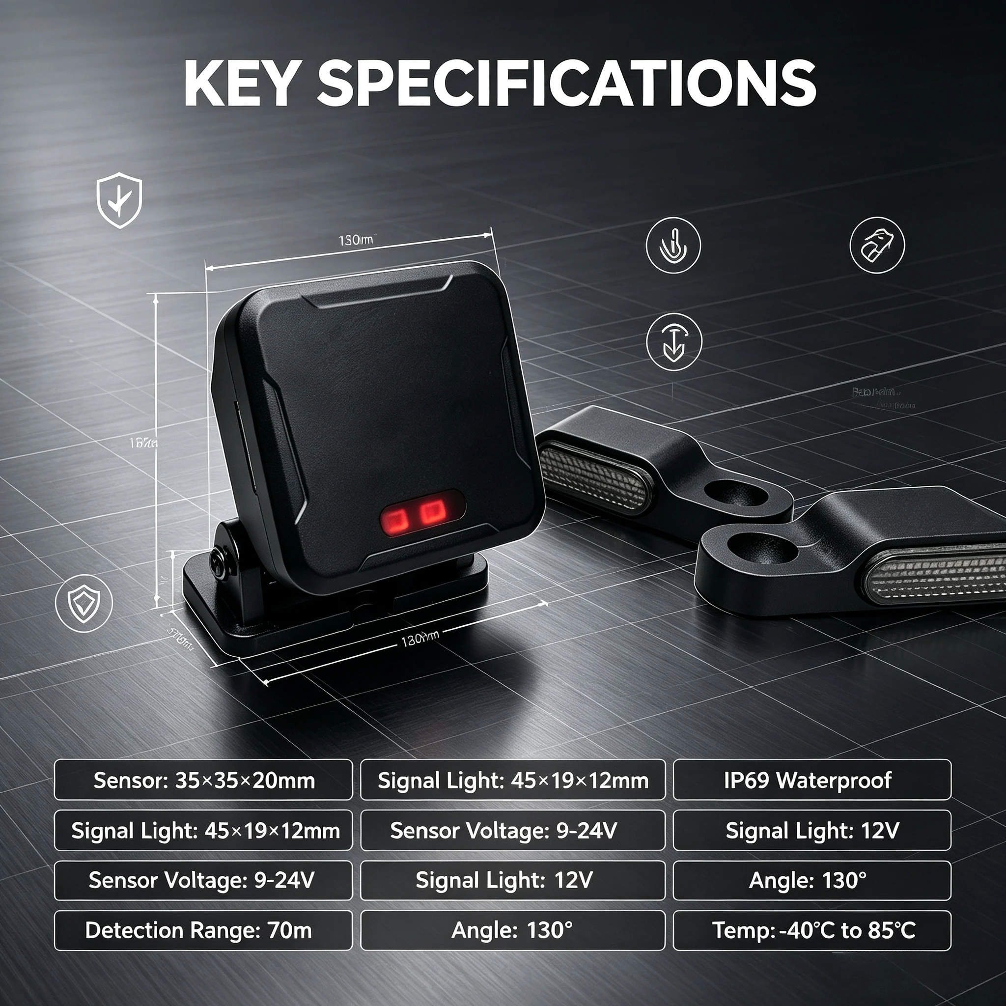 Motorcycle BSD Blind Spot Detection System 77Ghz Millimeter Wave Radar Reversing Sensor Change Lane Safe 50m Range view 2