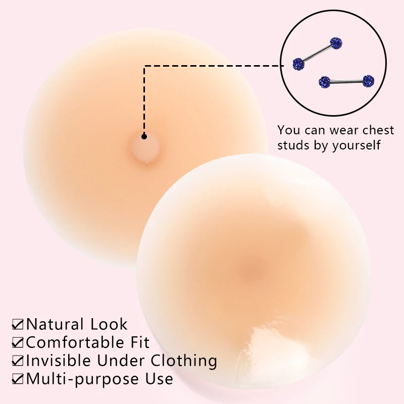 

1 пара женских накладок на соски с искусственным пирсингом, нижнее белье, пирожки для груди, клейкая накладка на грудь