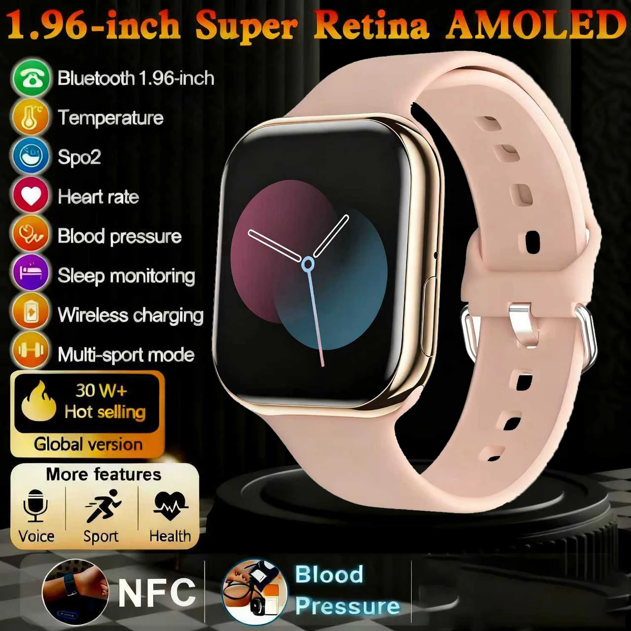 

2025 Smart Watch BT Call Smartwatch Touch Dial Music Fitness Tracker Sports Watches Waterproof Heart Rate Monitor Men Lady Gift