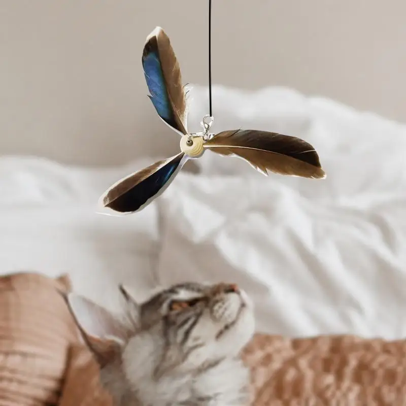 Feather Cat Toy Versatile 6PCS Interactive Cat Toy Cat Teaser Toy Wear-Resistant Cat Wand Toy Teaser Refills Interactive Teaser