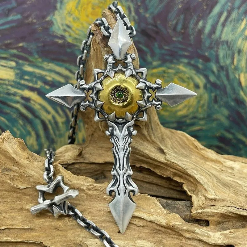 

Оригинальный дизайн ручной работы в стиле ретро, индивидуальное ожерелье с подвеской в виде властного глаза и креста