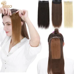 Sego almofadas de cabelo hairpieces 100% remendos de cabelo humano grampo invisível em uma parte extensões de cabelo adicionar volume de cabelo 8g-17g