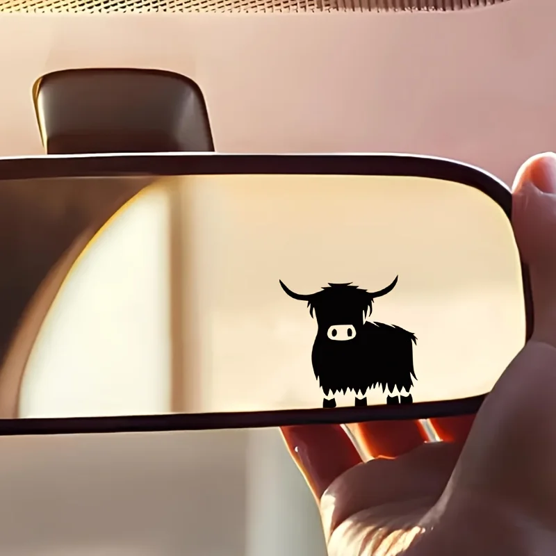 Highland Cow, Long Hair Cow, Vinyl Sticker for Hard Hats, Laptops, Water Cups, Phone Cases, Cars - Self-Adhesive