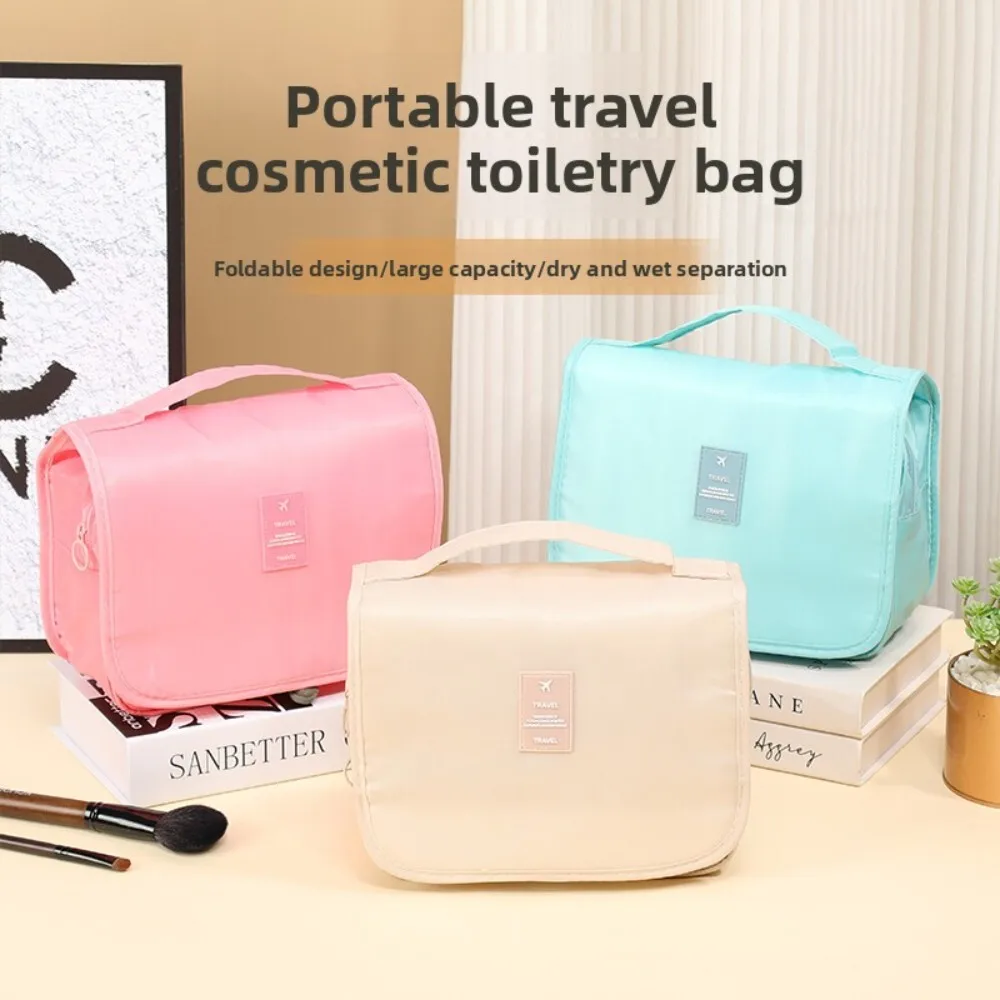 

Waterproof Korean Style Large Capacity Travel Toiletry Bag Portable Hanging Makeup Organizer for Men and Women Business Trip
