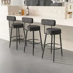 FULLOVE Nordic Tieyi Leite Tea Bar Cadeira Luz Luxo Discoteca Bar Cadeira Alta Clear Bar Restaurante Coffee Shop Back High Stool