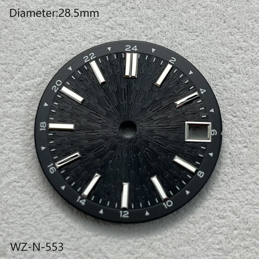 28.5 ミリメートル NH34 ダイヤルラジアルヴィンテージ GMT ダイヤル日本 NH34/NH35 自動機械式ムーブメント watchmods はロゴをカスタマイズできます
