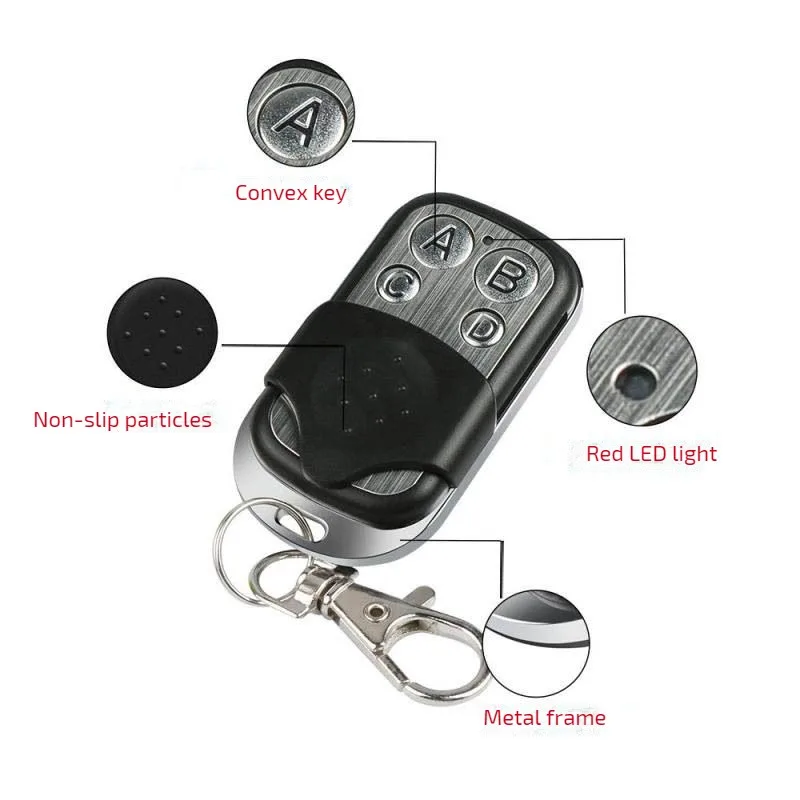 10pcs KT01-117S-4 Small Metal Four-button Remote Control Electric Roller Shutter Garage Door 433 Wireless Transmitter