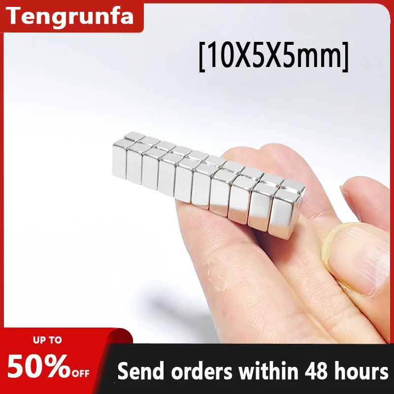 

N35 Rectangular magnet 10x5x5 mm Super Strong Neodymium magnet 10*5*5 mm NdFeB magnet 10mm x 5mm x 5mm Strong square magnet DIY