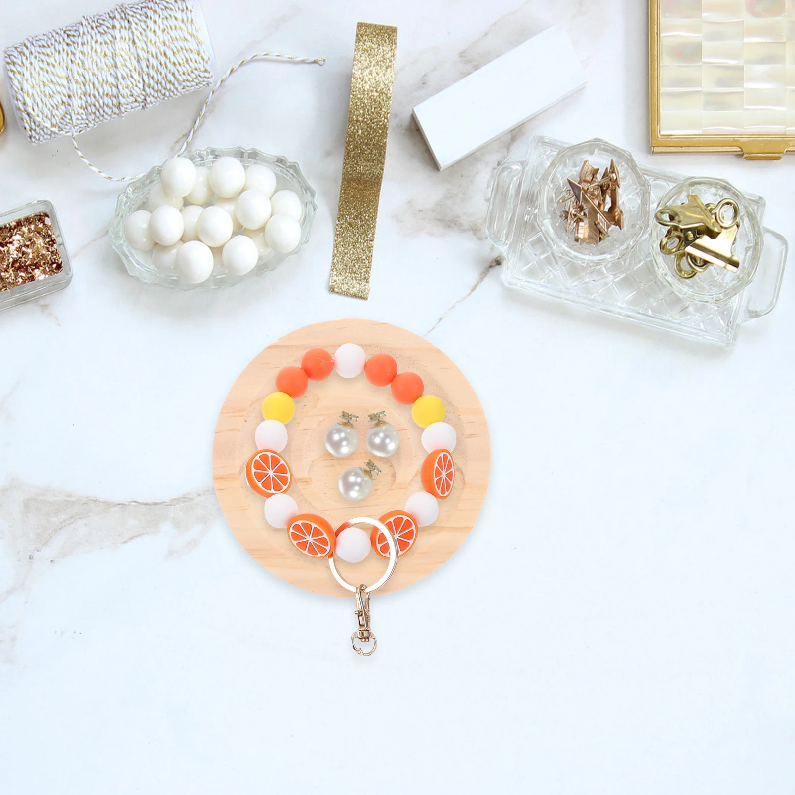 

Деревянный поднос для браслета, органайзер для ювелирных изделий, круглая тарелка, нежный цвет, безопасный материал, декор для рабочего стола, выбор подарка