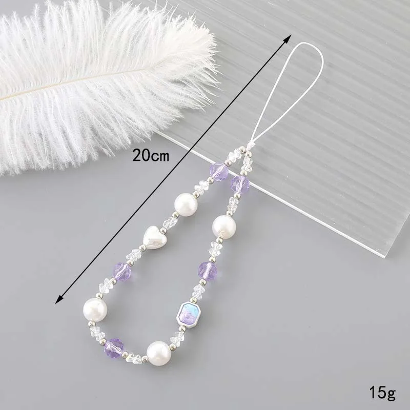 Mode Perle Liebe Schmetterling Charme rutsch feste Telefon Fall Seil niedlichen Bären Karotte Kristall Perlen Telefon kette Schmuck für Frauen Geschenke