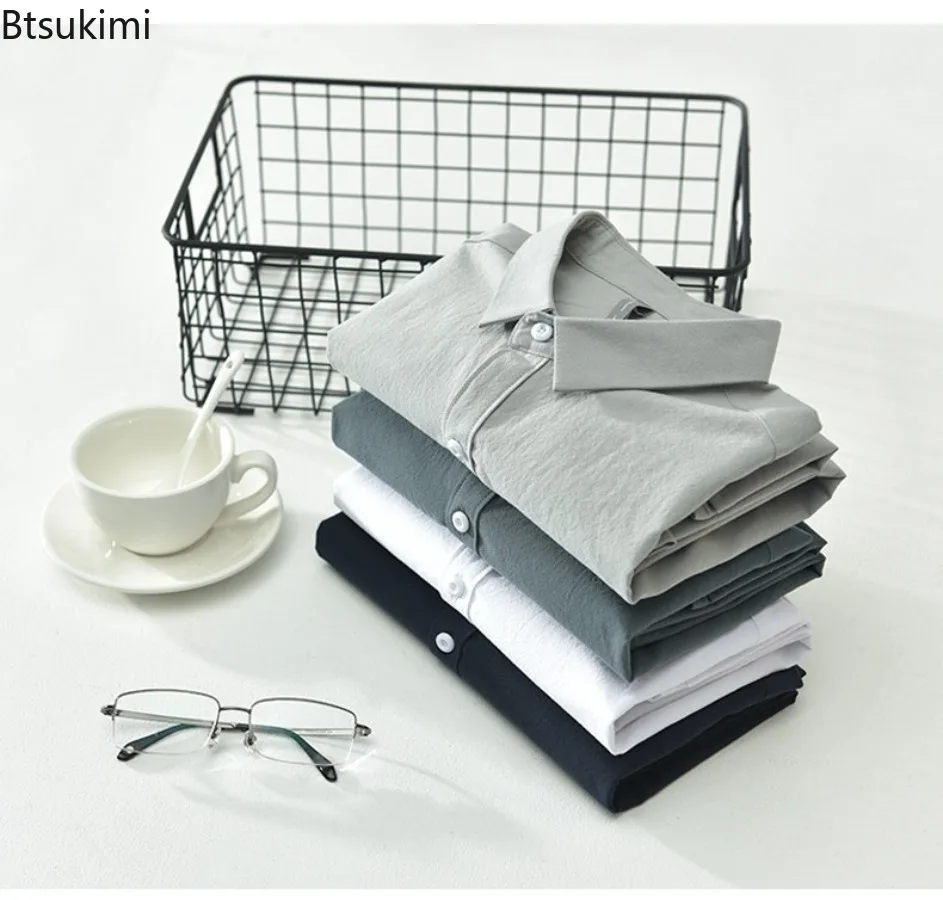 Summer Hot Sale Men's Short-sleeved Shirts Casual Streetwear Solid Color Button Up Cardigan Leisure Beach Style Blouses Men Tops