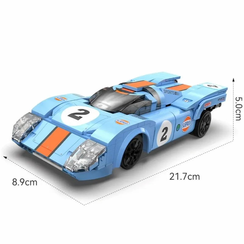 Technical Azure Storm Sports Model Car, 1:20 Race Cars Building Blocks Kits  for Car Lovers and Muscle Car Fans ( 266 PCS)