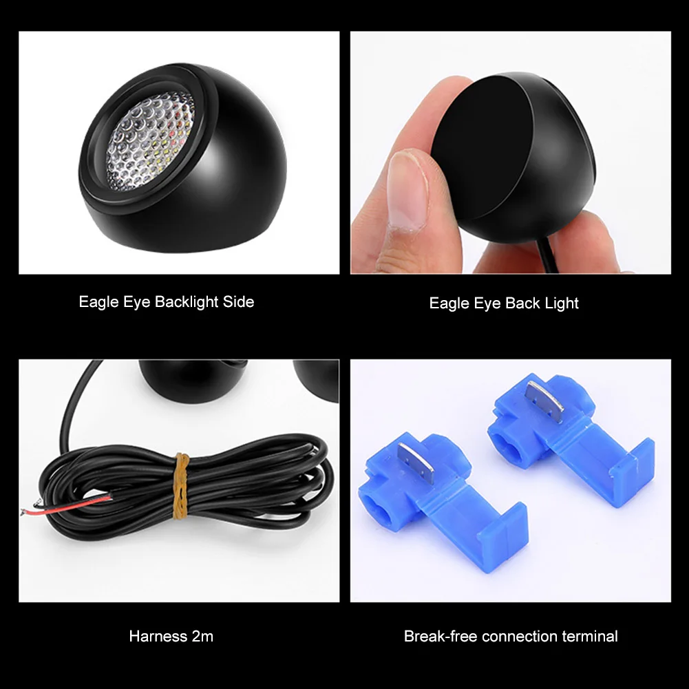 Luces LED de ojo de águila para coche, luz de marcha atrás, DRL, luz diurna, Bombilla de señal de estacionamiento, impermeable, DC12V, 1 unidad