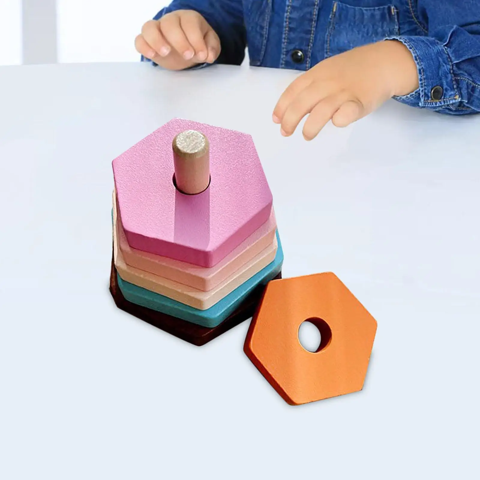

Wooden Rainbow Stacking Toy Montessori Toys for Ages 3 4 5 Boys Girls Baby