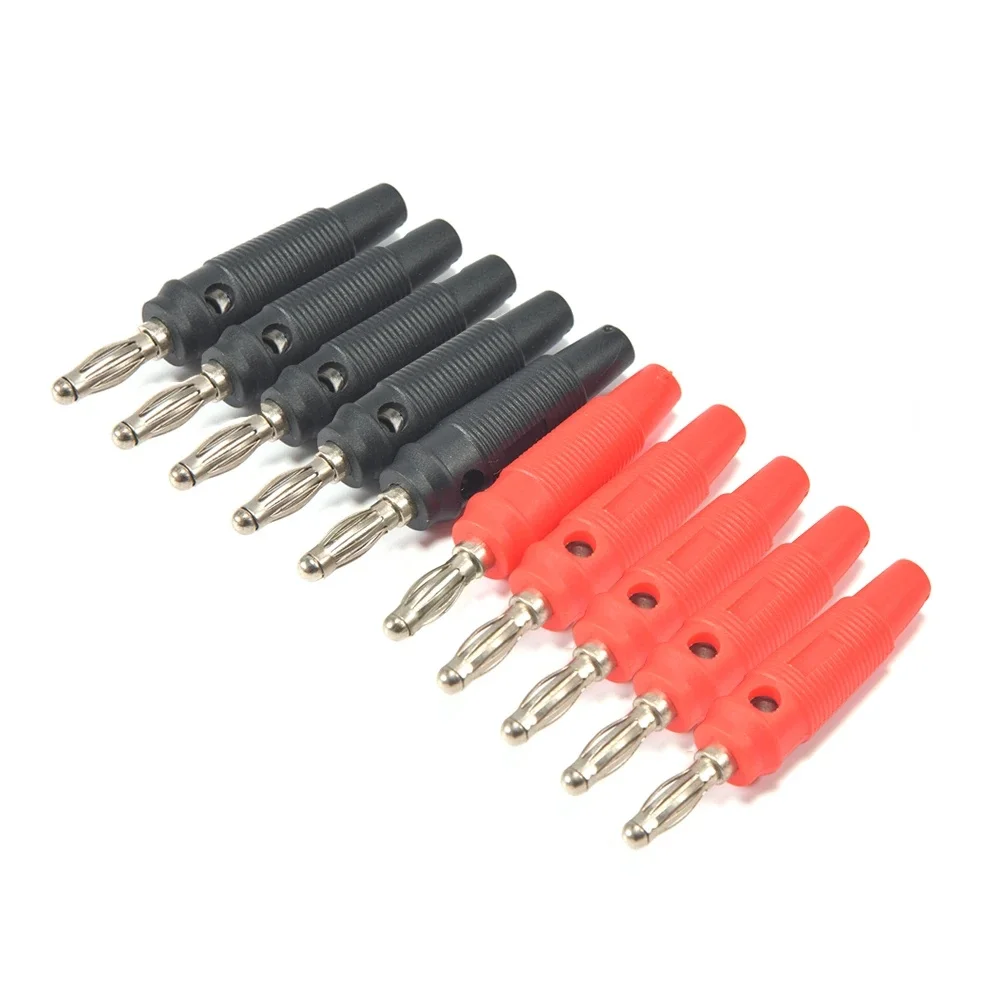 Banana Plug 4mm Solderless Side Stackable Test Plug Terminal Block Plate Plugs Connectors Red and Black 5Pcs/lot