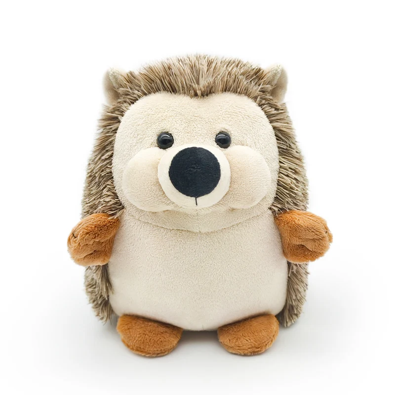 18cm Simulation Hedgehog with Scarf Plush Dolls Cute Cartoon Forest Animal Soft Stuffed Toys for Children Birthday Christmas